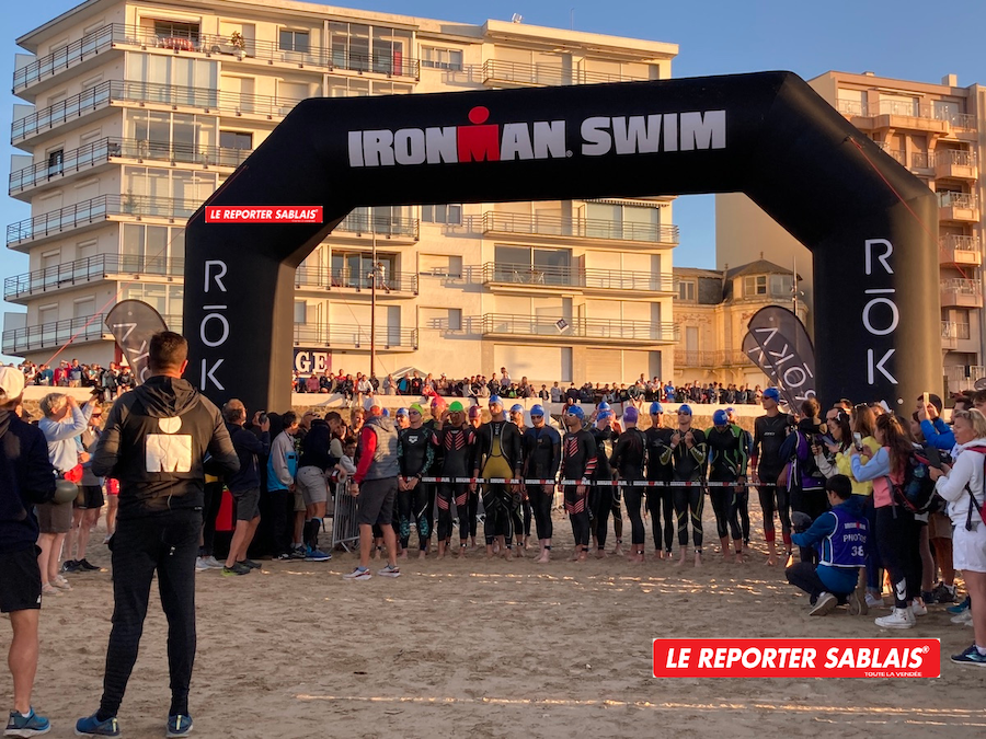 Les Sablesd’Olonne Vendée. VIDÉ0 départ de l’Ironman 70.3