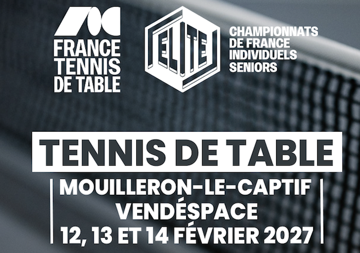 Mouilleron-le-Captif Vendée. Les Championnats de France de TENNIS de TABLE se dérouleront au Vendéspace en février 2027 [Réd. Les Sables-d’Olonne]