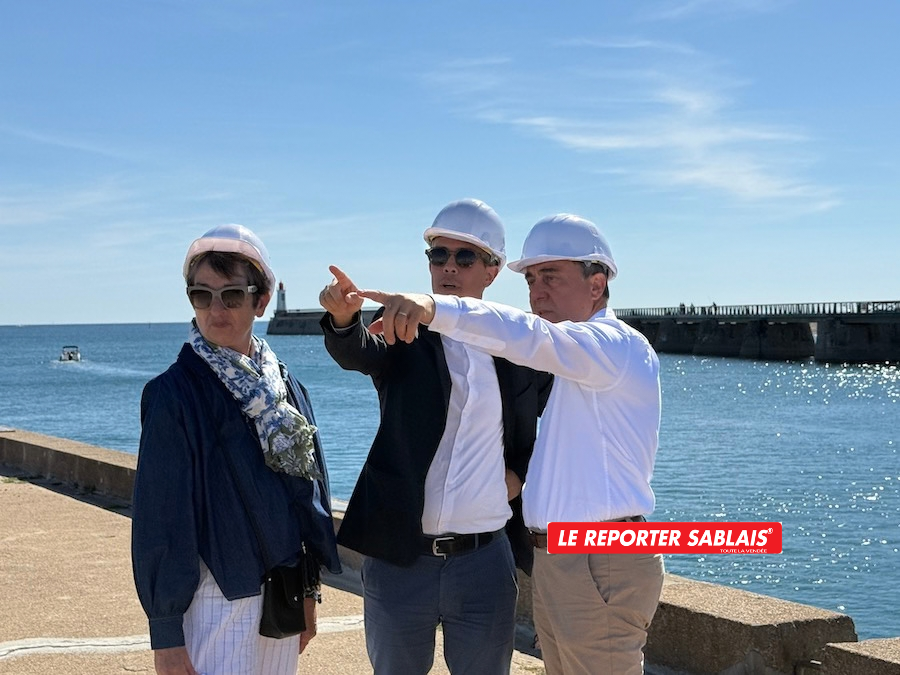 Les Sables-d’Olonne Vendée. Alain Leboeuf, Nicolas Chénéchaud et Florence Pineau ont inauguré les travaux de la Petite Jetée